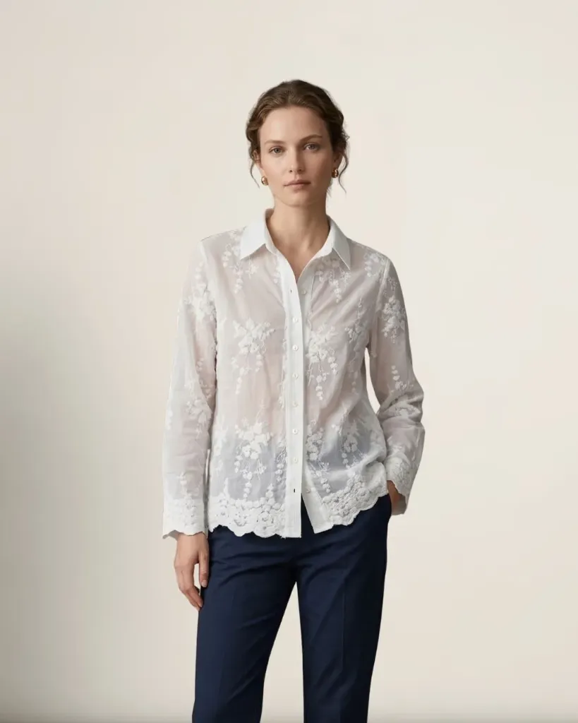 The Celine Floral Embroidered Blouse