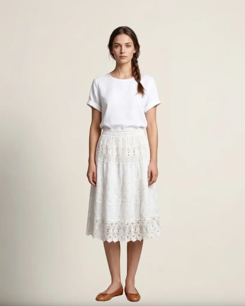The Tulin Floral Embroidered skirt