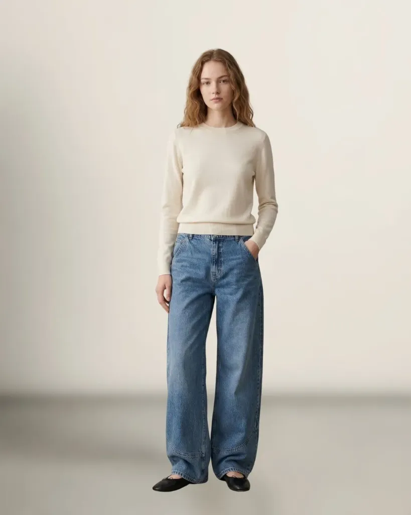 The Celine Curved Wide Jeans