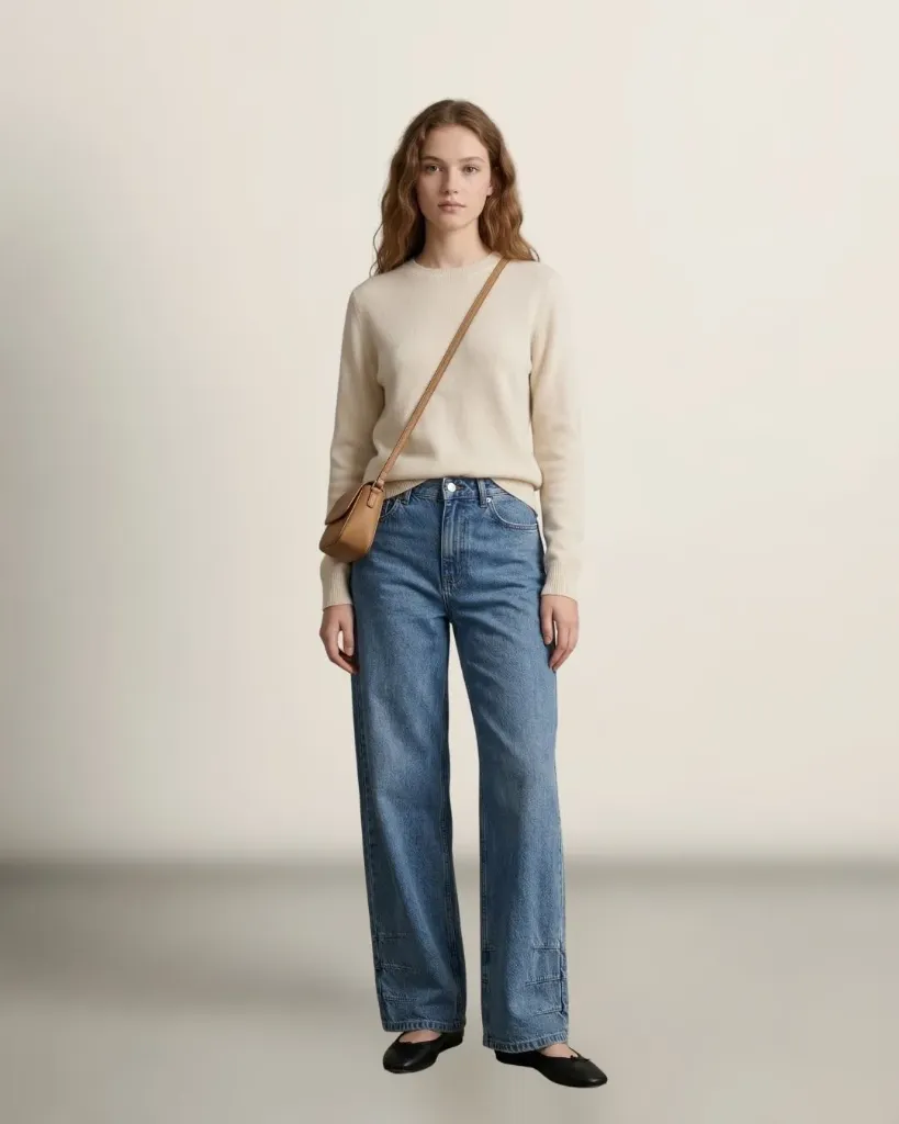 The High-Rise Stitched Denim