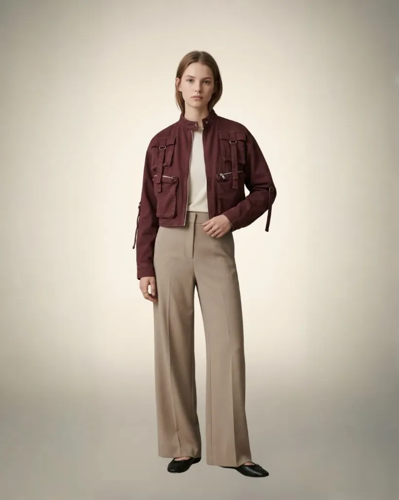 Matrix Cropped Cargo  Jacket