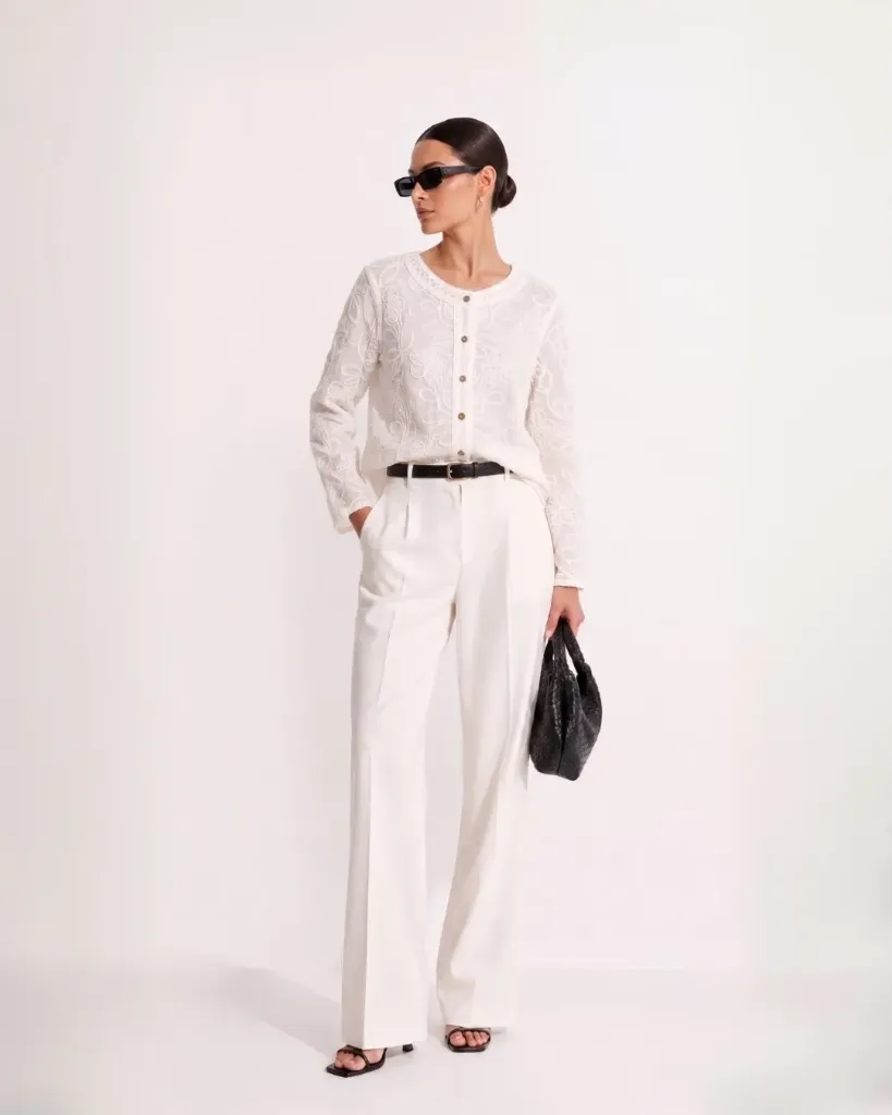 Textured Overlay Blouse