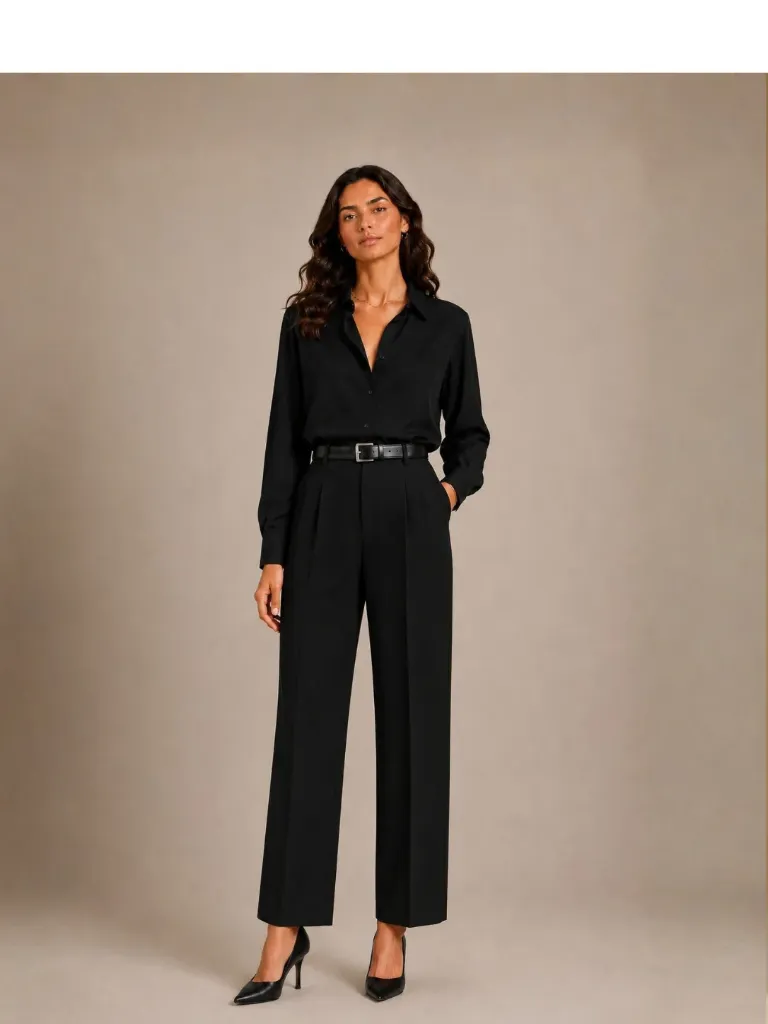 Charcoal Tailored Trousers with Pleats