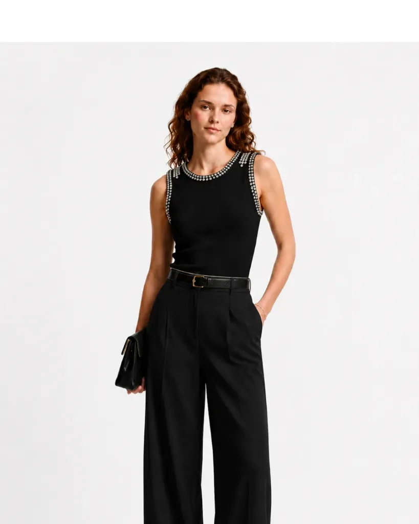 Black Crystal Embellished Top (36)