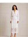 White Cotton Embroidered Maxi Skirt