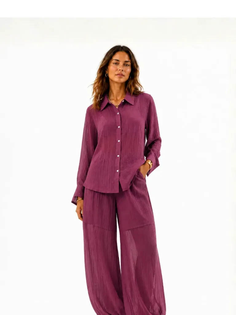 Magenta Crinkled Shirt (S)