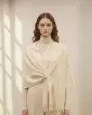 The Beige Twist-Front Shawl