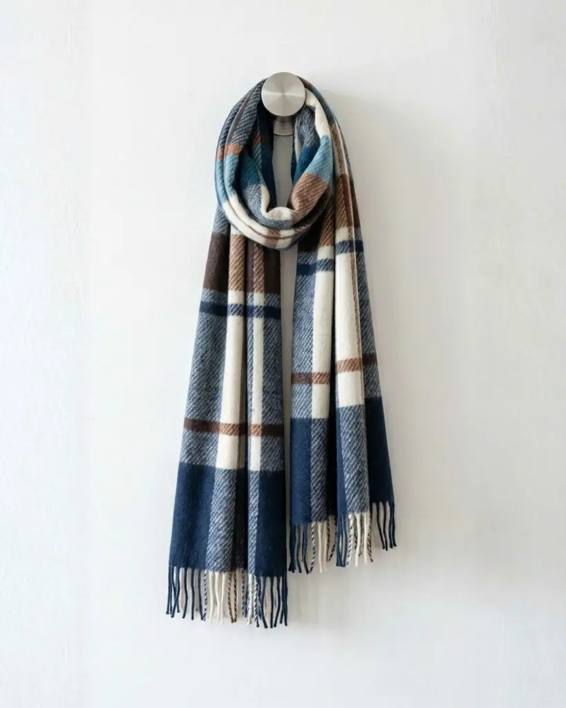 Ocean Lines Wool Shawl