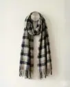 Ombre Check Wool Shawl