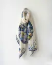 Silk Mosaic Floral Scarf   