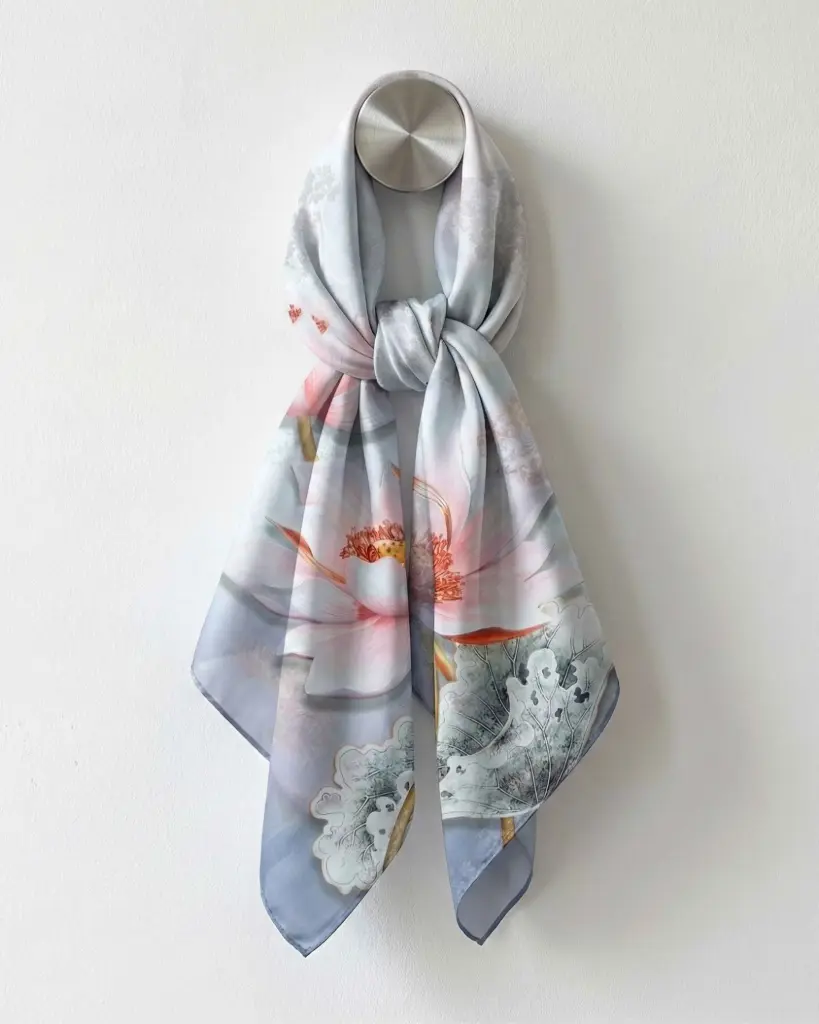 Royal Lotus Silk Scarf  