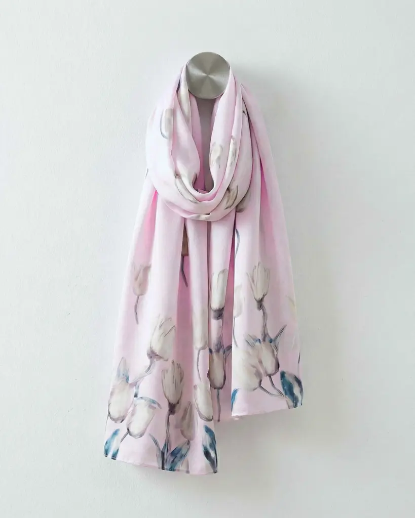 Ruby Tulip Light Pink Scarf