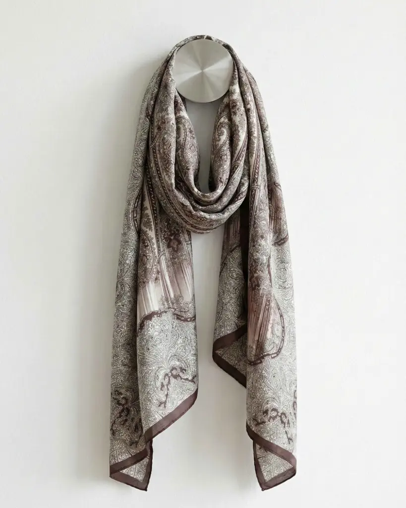 Royal Paisley Sandy Beige Scarf 