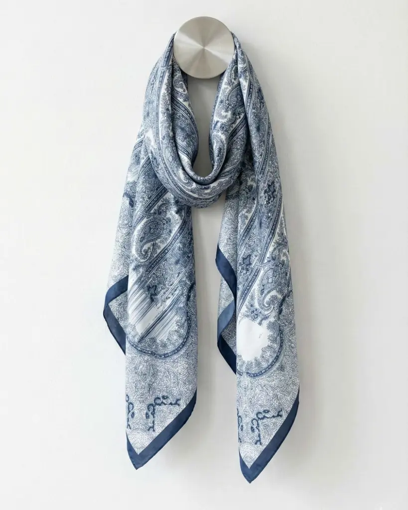 Royal Paisley Navy Blue Scarf