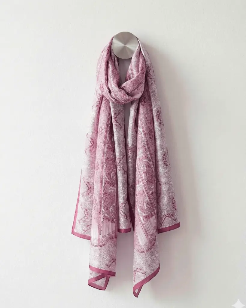 Royal Paisley Dusty Rose Scarf