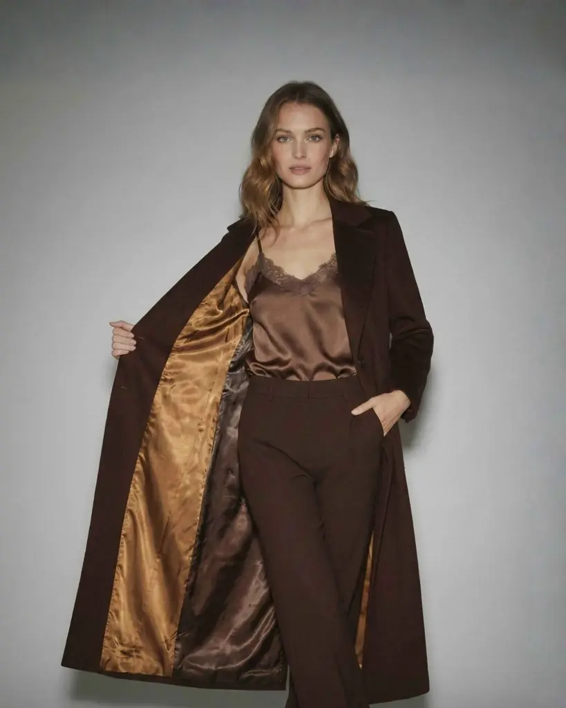Classic Long Brown Coat 