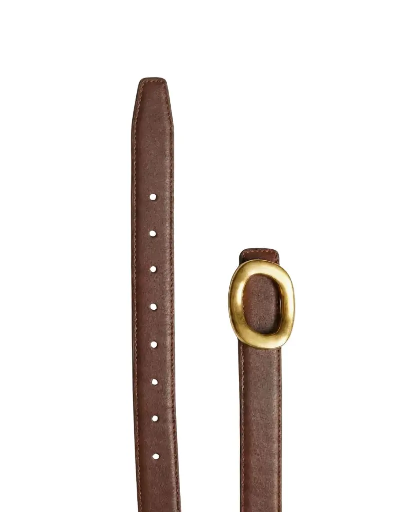 Brun Chic Women’s Belt with Gold Statement Buckle