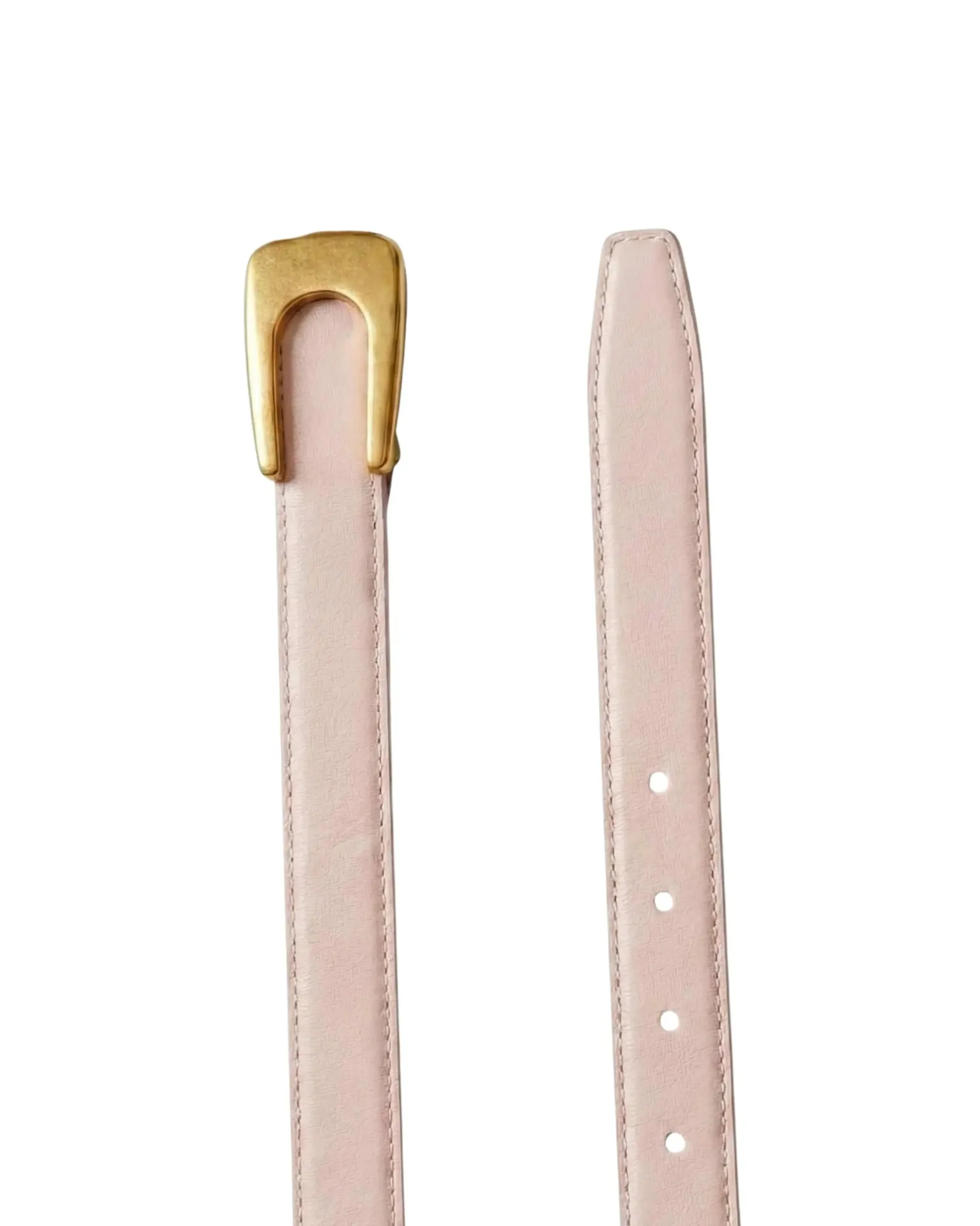 Pink chic Skinny Women’s Belt with Matte Gold U-Buckle
