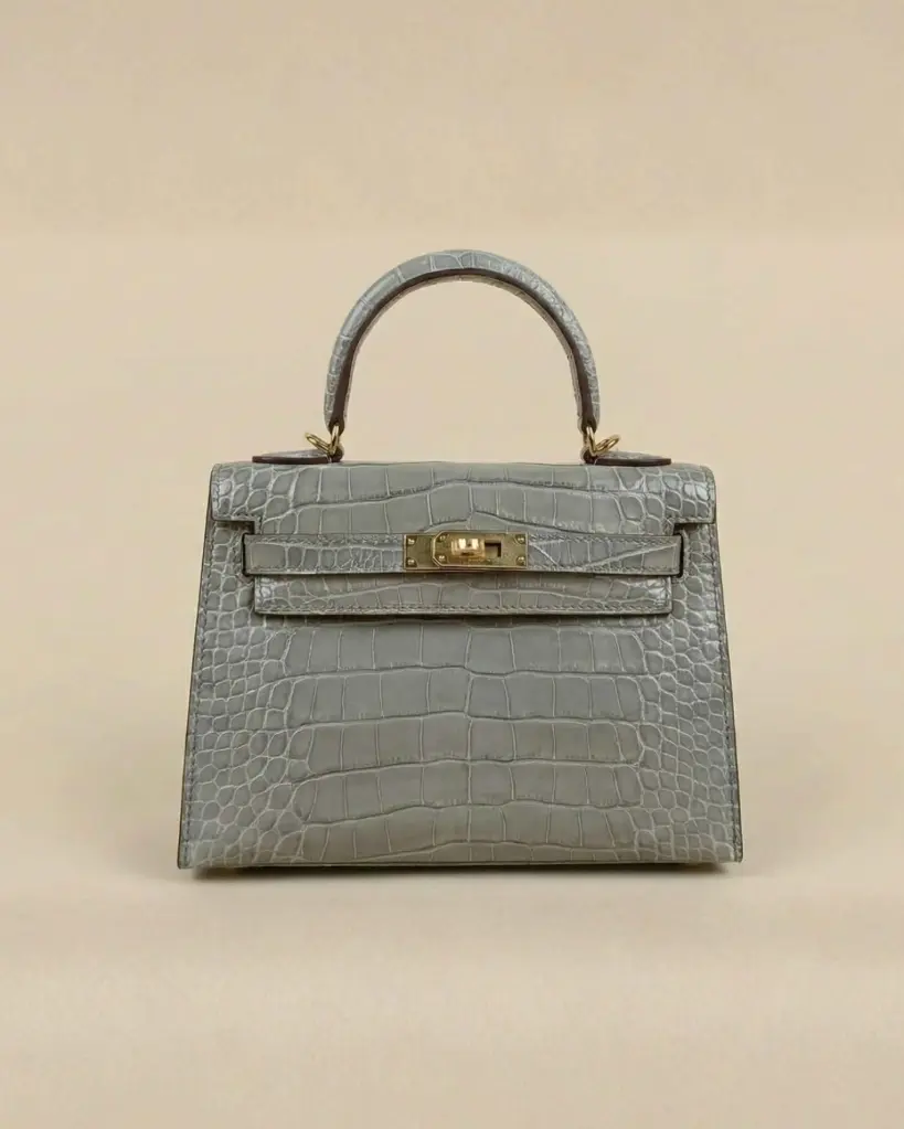 Sophisticated Light  Croc Handbag