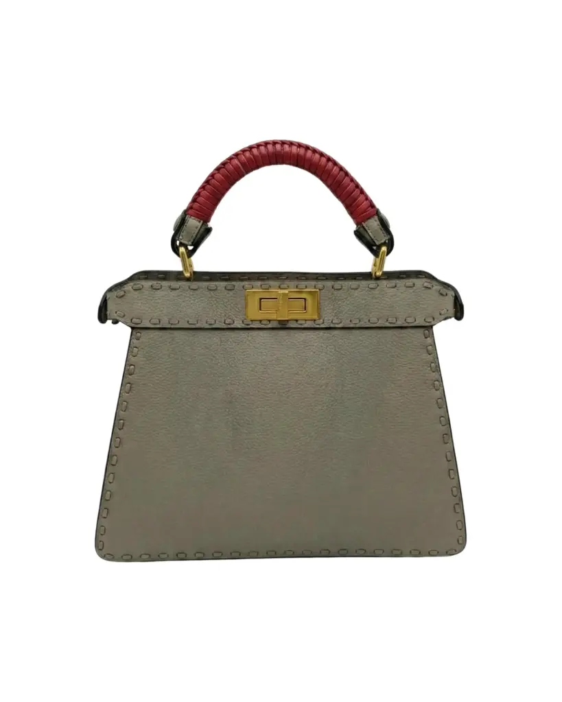 حقيبة "أيكون" الرمادية بيد منسوجة