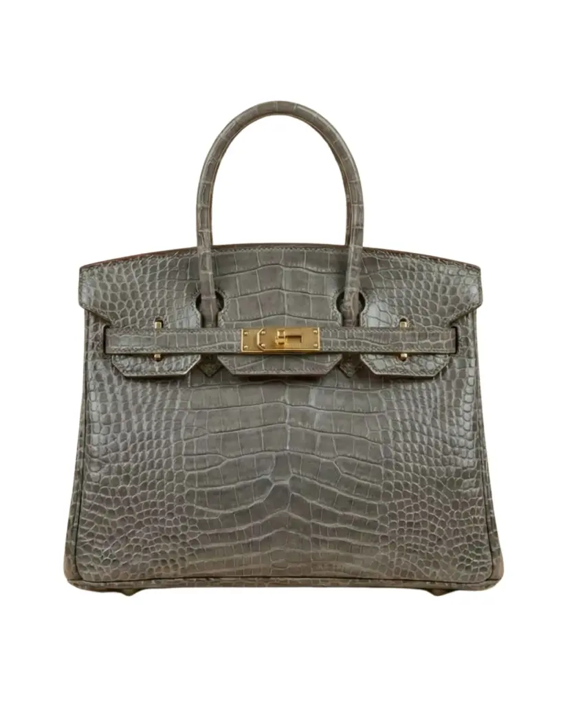 Grey Royal Croco Handbag