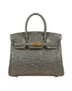 Grey Royal Croco Handbag