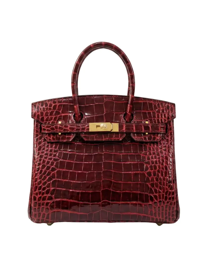 Burgundy Royal Croco Handbag – A Statement of Pure Luxury