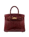 Burgundy Royal Croco Handbag – A Statement of Pure Luxury
