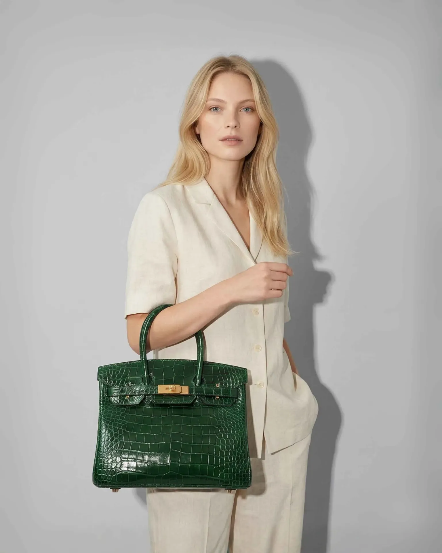 حقيبة "رويال كروكو" باللون الزمردي