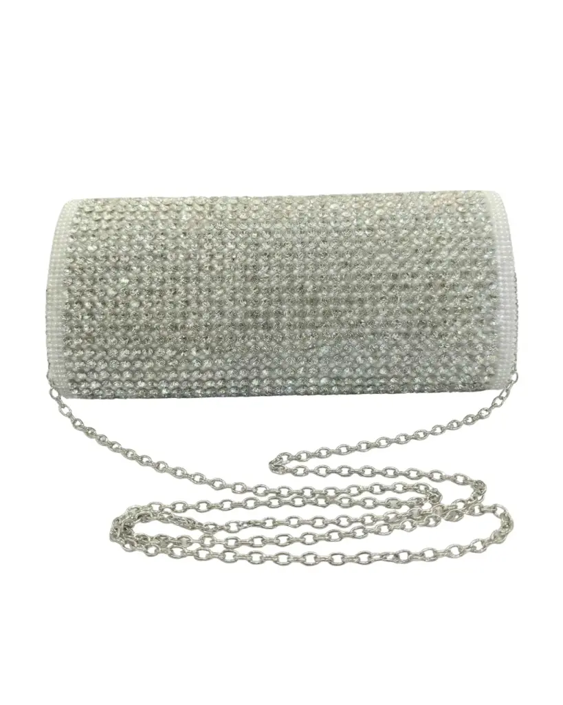 Pearl Glow Evening Clutch – Pearl & Crystal Elegance