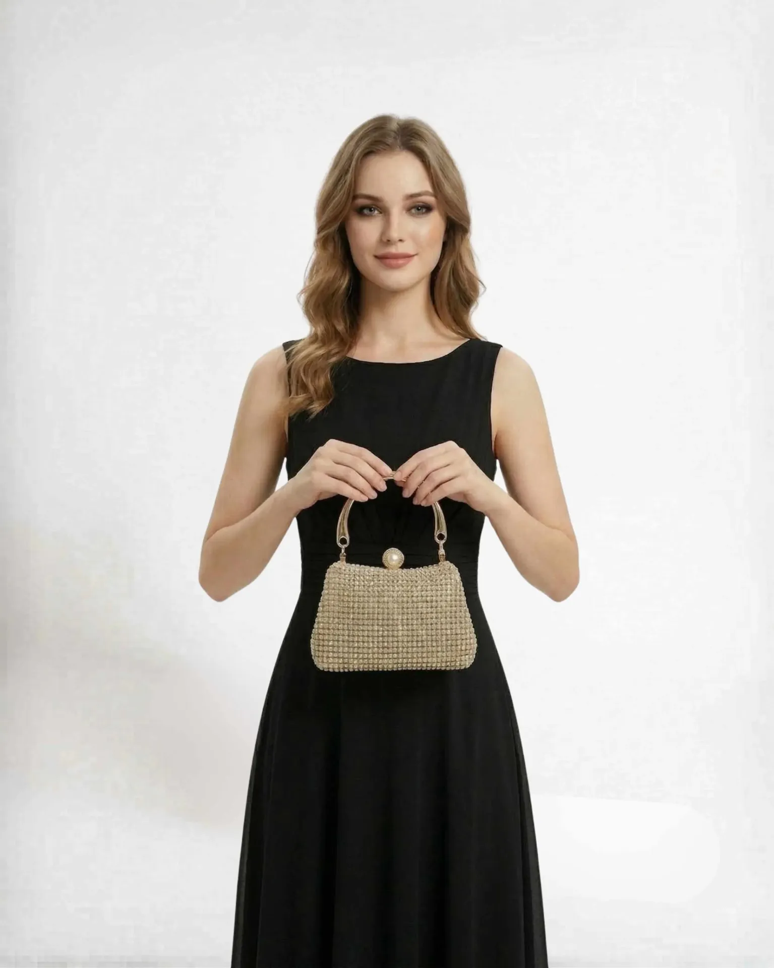 Crystal-Embellished Evening Clutch