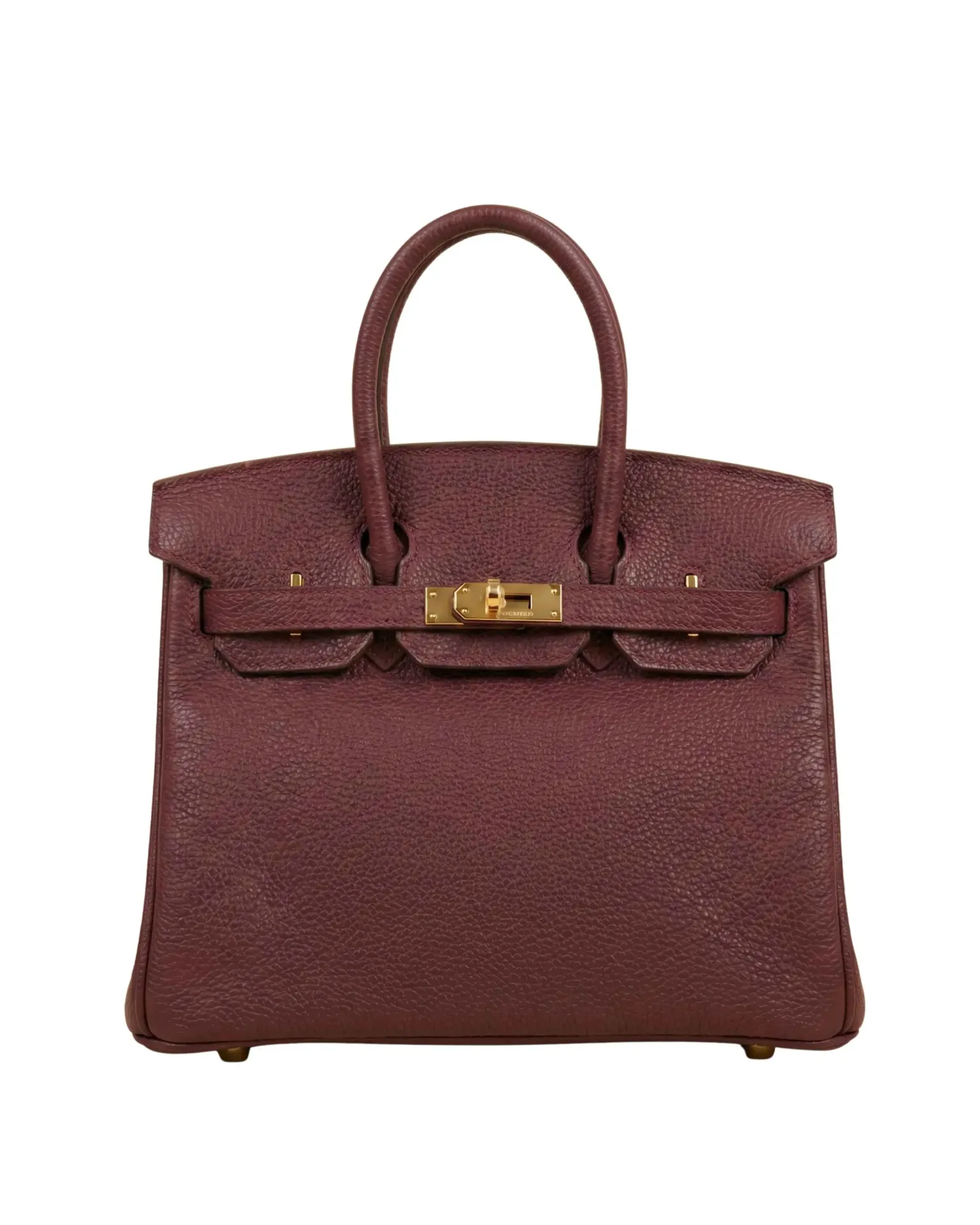 Burgundy Classic Leather Handbag