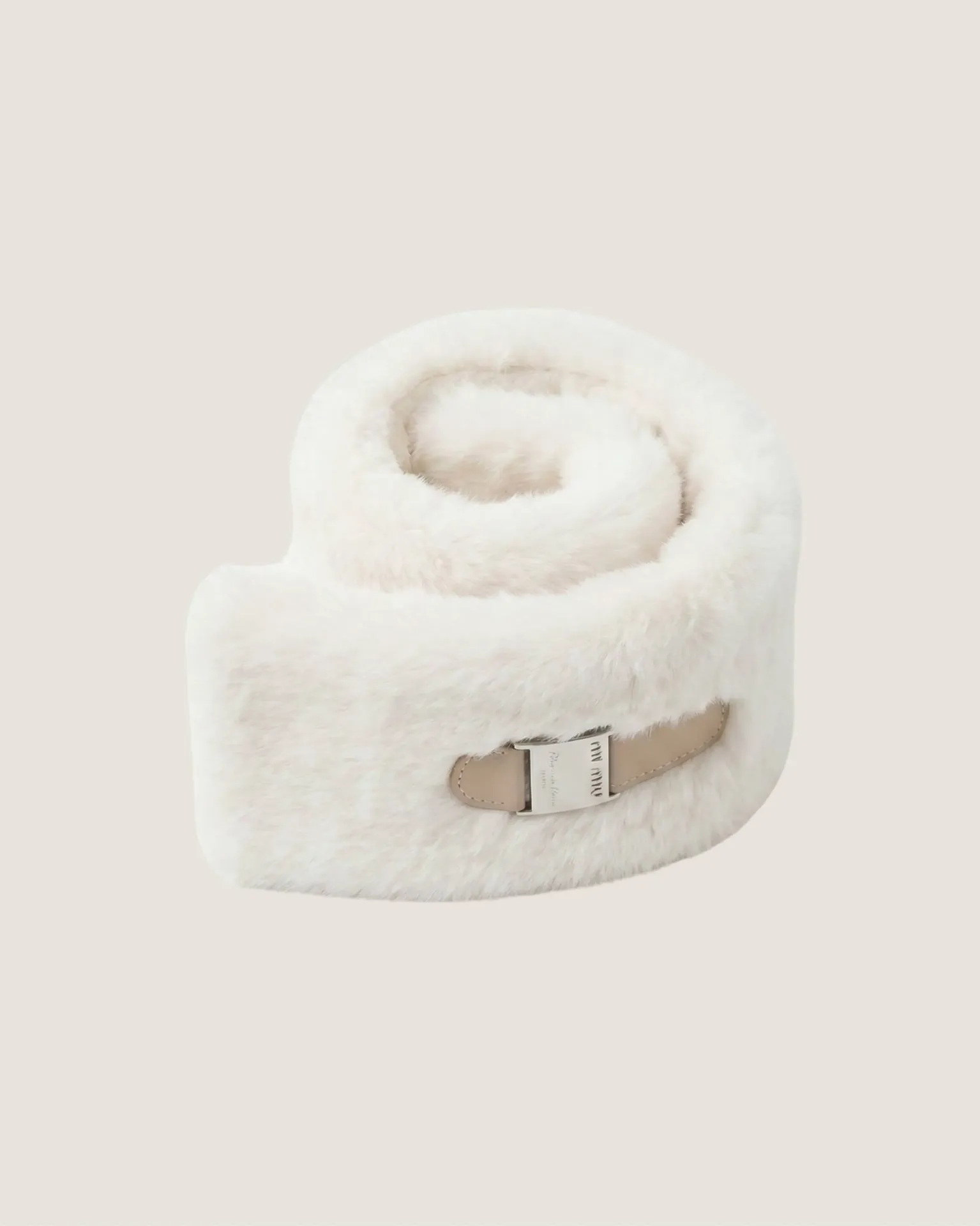 White Faux Fur Scarf