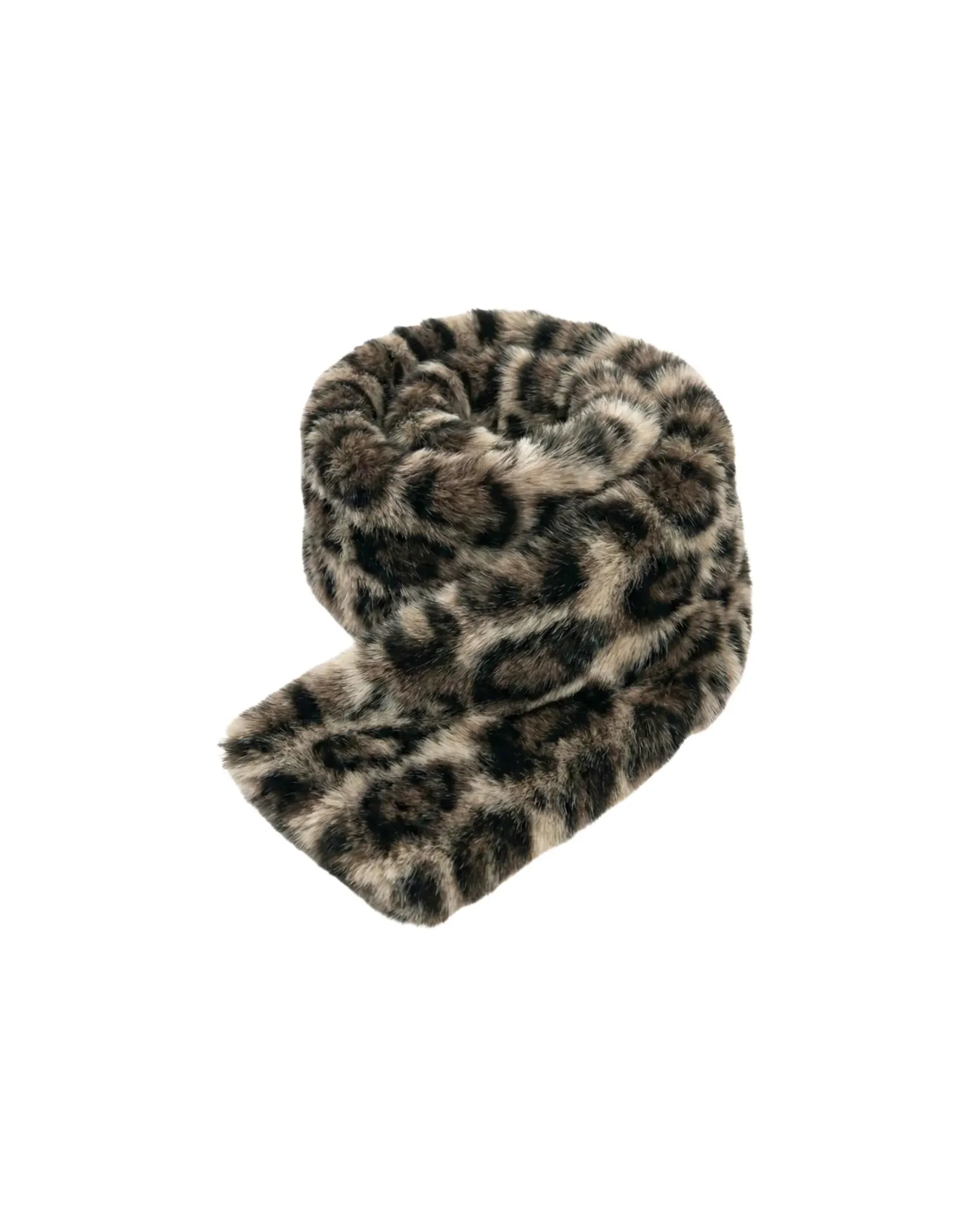 Luxurious Leopard Print Faux Fur Neck Scarf