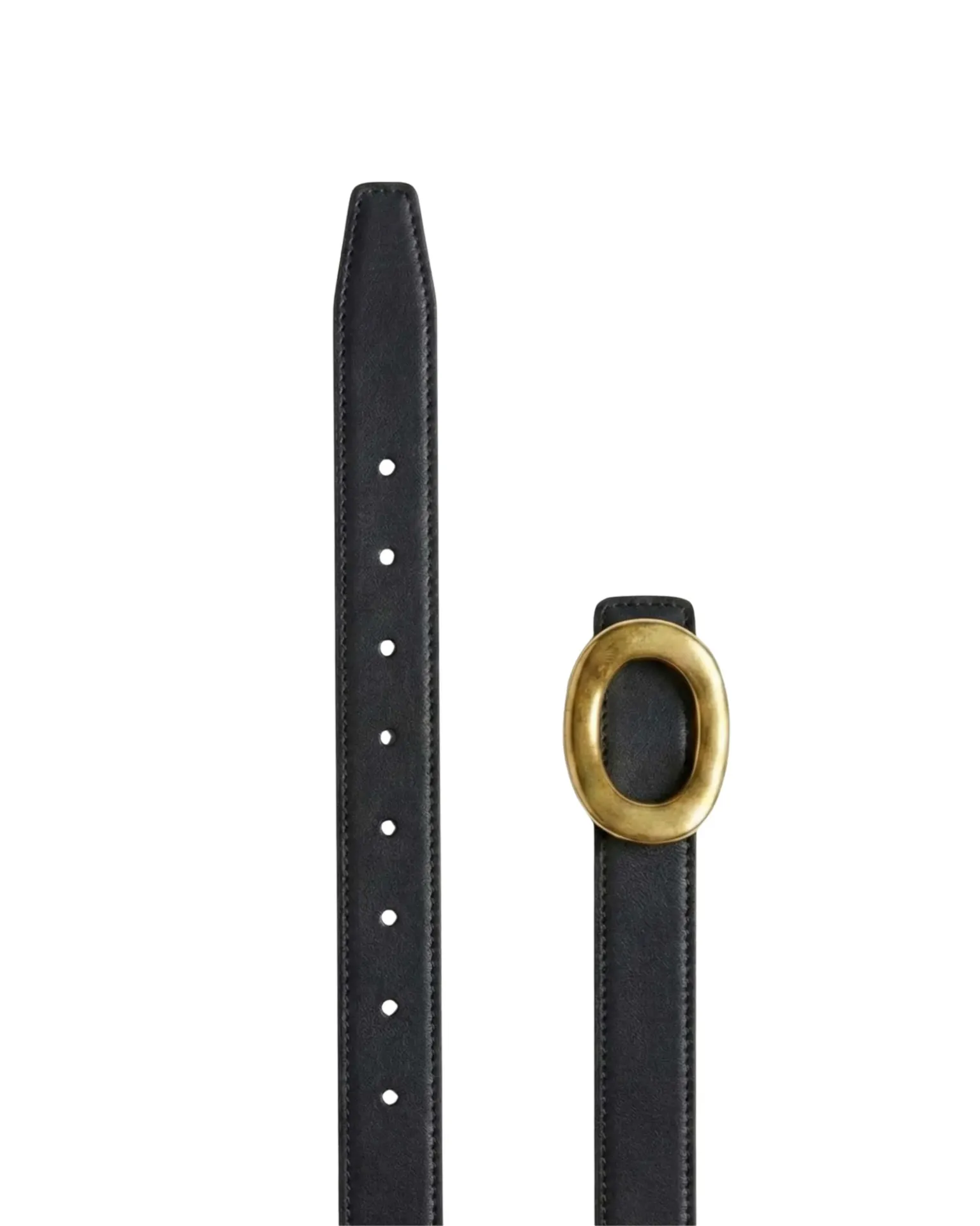  Black Chic Women’s Belt with Gold Statement Buckle