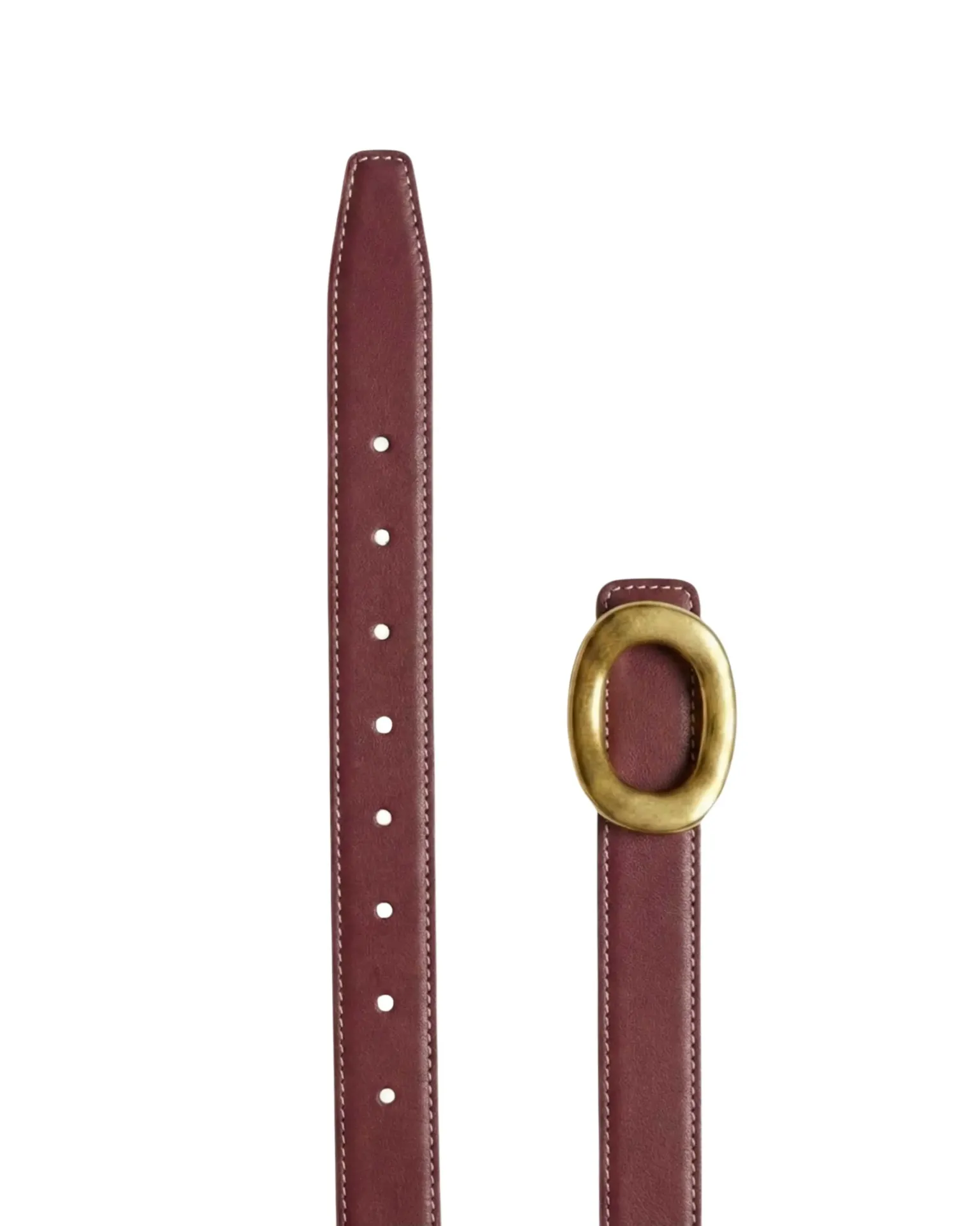Burgundy Chic Women’s Belt with Gold Statement Buckle