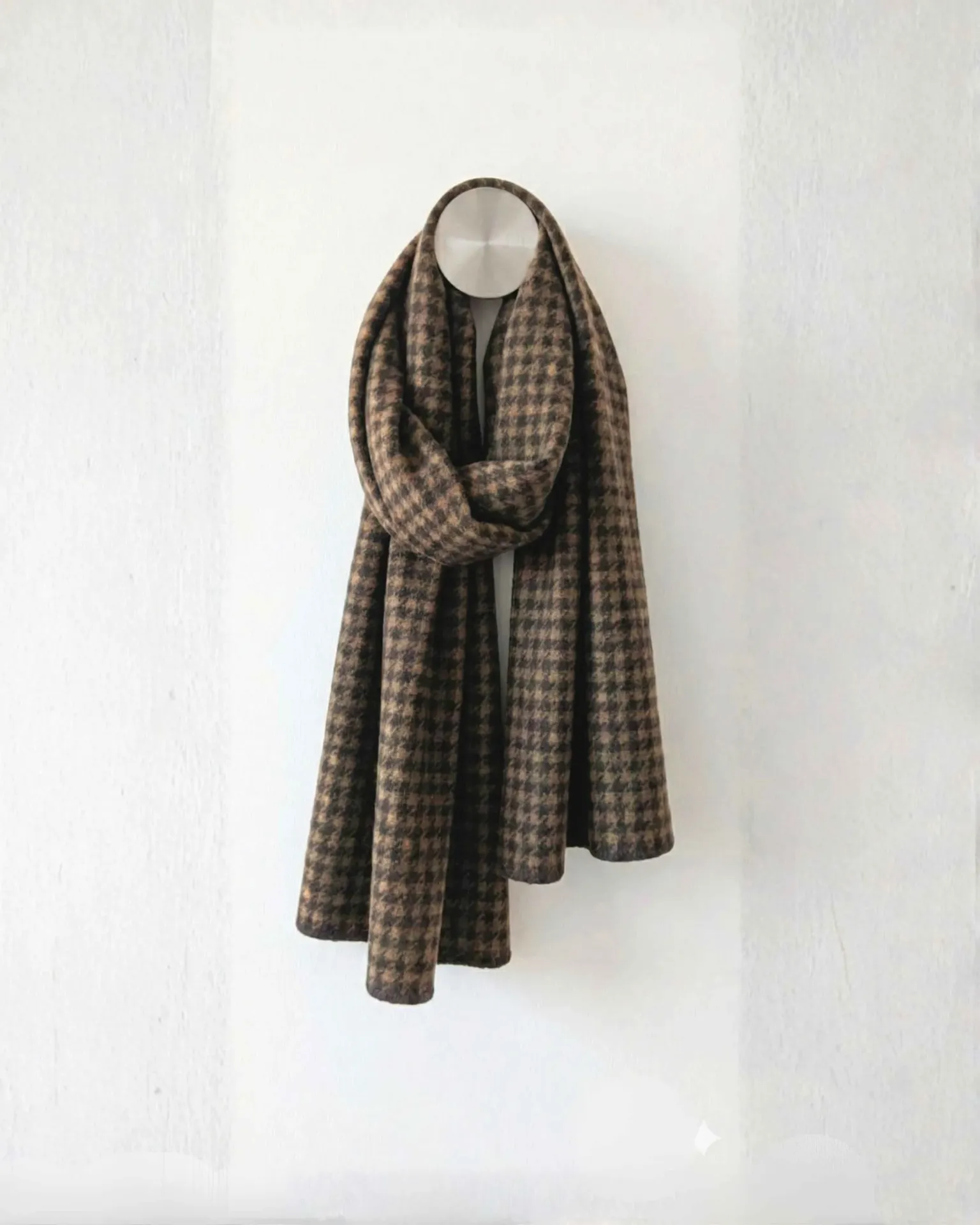 Olive Matrix" Houndstooth Shawl