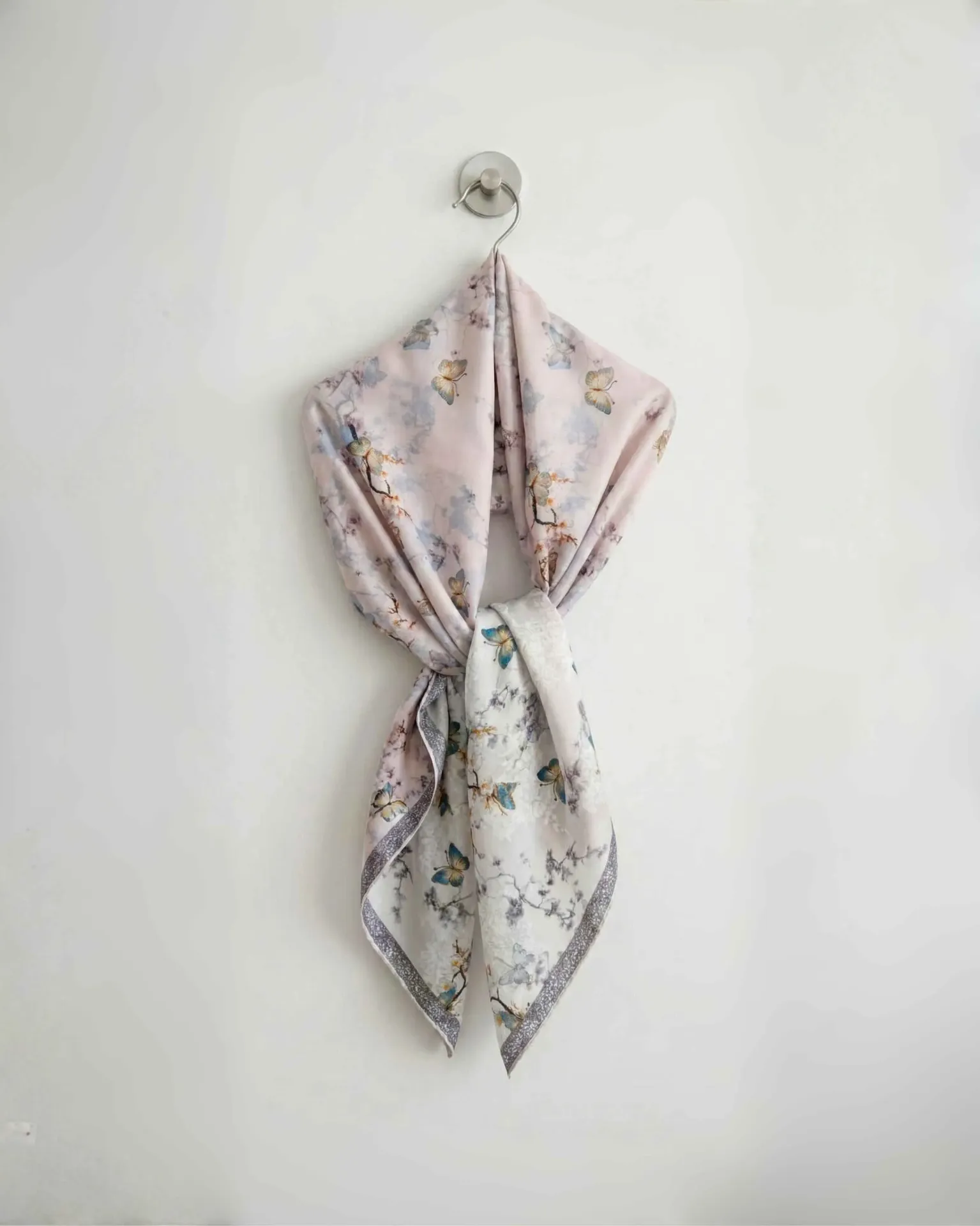 Butterfly Silk Double-Sided Scarf