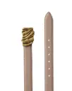 Chic Nude Women’s Belt with Gold Wave-Textured Buckle