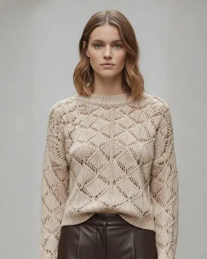 Pointelle Knit Pullover